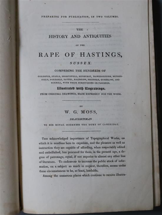 HASTINGS: Moss, William G. - The History and Antiquities of the Town and Port of Hastings, Illustrated By a Series of